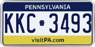 PA license plate KKC3493