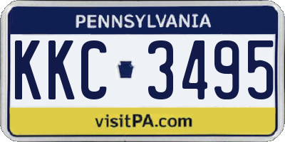 PA license plate KKC3495
