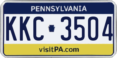 PA license plate KKC3504