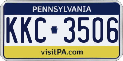 PA license plate KKC3506