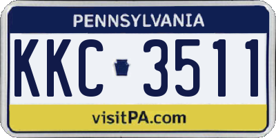 PA license plate KKC3511