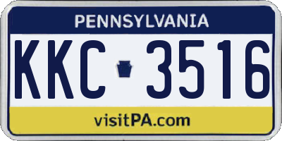 PA license plate KKC3516