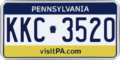PA license plate KKC3520
