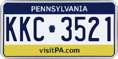 PA license plate KKC3521