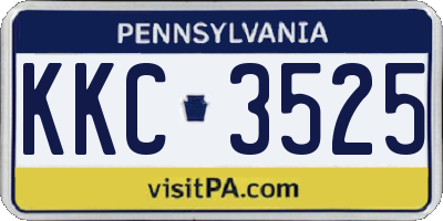 PA license plate KKC3525