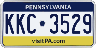 PA license plate KKC3529