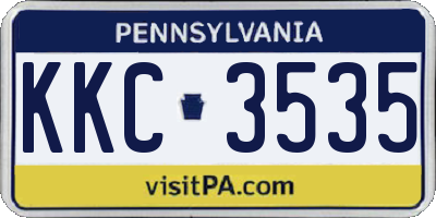 PA license plate KKC3535