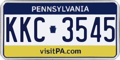 PA license plate KKC3545