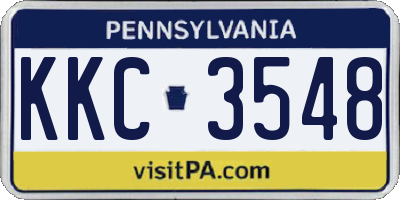 PA license plate KKC3548