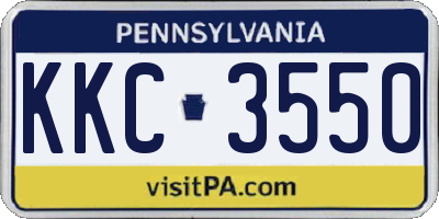 PA license plate KKC3550