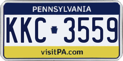 PA license plate KKC3559
