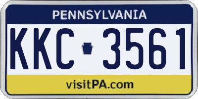 PA license plate KKC3561