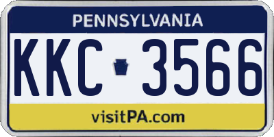 PA license plate KKC3566