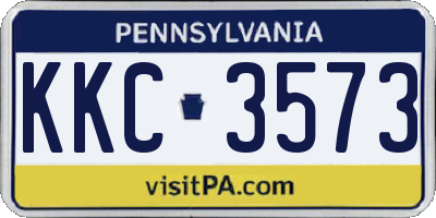 PA license plate KKC3573
