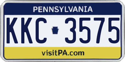 PA license plate KKC3575