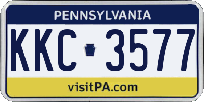 PA license plate KKC3577