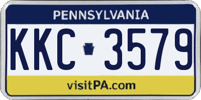 PA license plate KKC3579