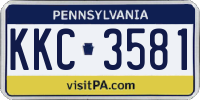 PA license plate KKC3581