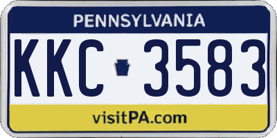 PA license plate KKC3583