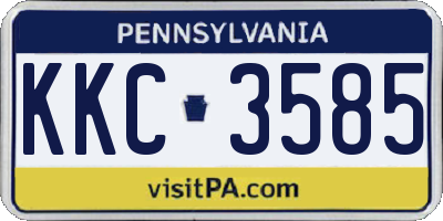 PA license plate KKC3585
