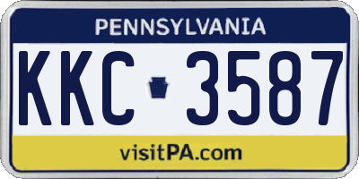 PA license plate KKC3587