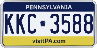 PA license plate KKC3588