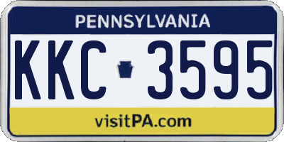 PA license plate KKC3595