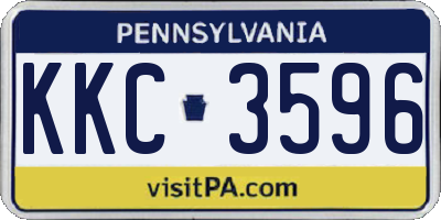 PA license plate KKC3596