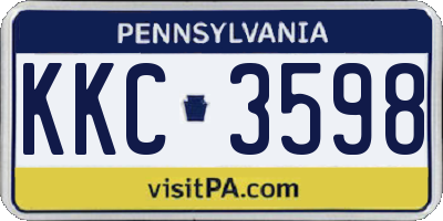 PA license plate KKC3598
