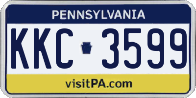 PA license plate KKC3599