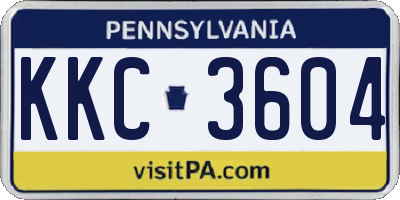 PA license plate KKC3604