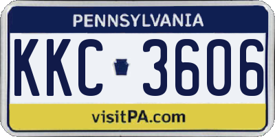 PA license plate KKC3606