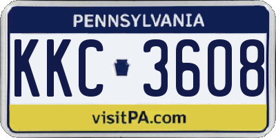 PA license plate KKC3608