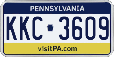 PA license plate KKC3609