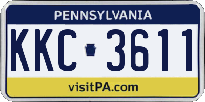 PA license plate KKC3611