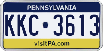 PA license plate KKC3613