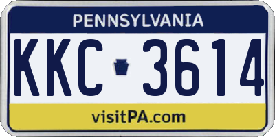 PA license plate KKC3614