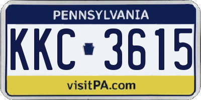 PA license plate KKC3615