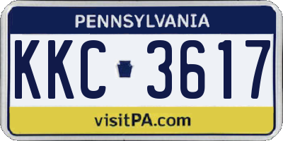 PA license plate KKC3617