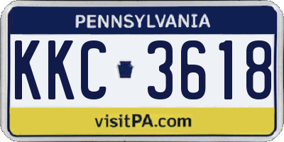 PA license plate KKC3618