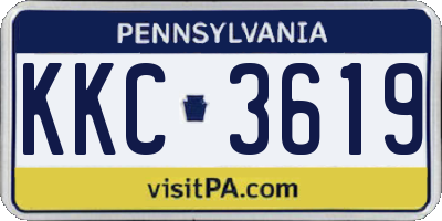 PA license plate KKC3619