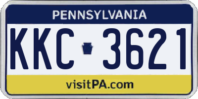 PA license plate KKC3621