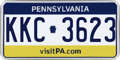 PA license plate KKC3623
