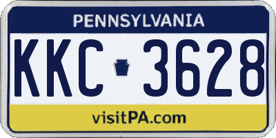 PA license plate KKC3628