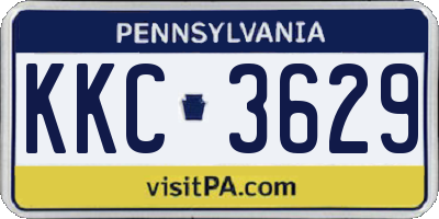 PA license plate KKC3629