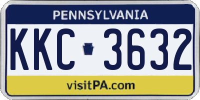 PA license plate KKC3632