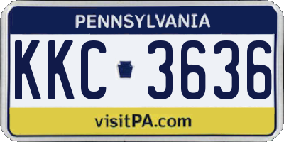 PA license plate KKC3636