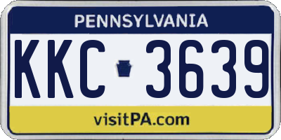PA license plate KKC3639