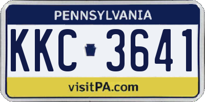 PA license plate KKC3641