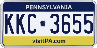 PA license plate KKC3655